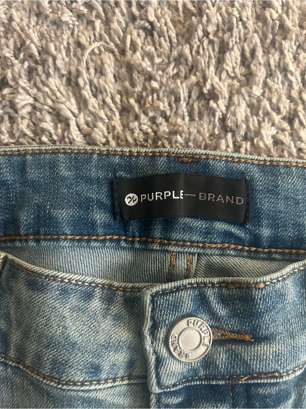 Men's Light Blue Embellished Denim Shorts by PURPLE